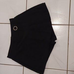 4/$80 Elegant Black Skort with Ring Detail & Pleats - Size Small